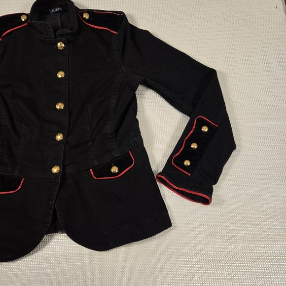 RALPH LAUREN BLACK MILITARY JACKET W/EPAULETS COAT Size 4 NICE!!!!!!!!!!!! - Picture 3 of 14